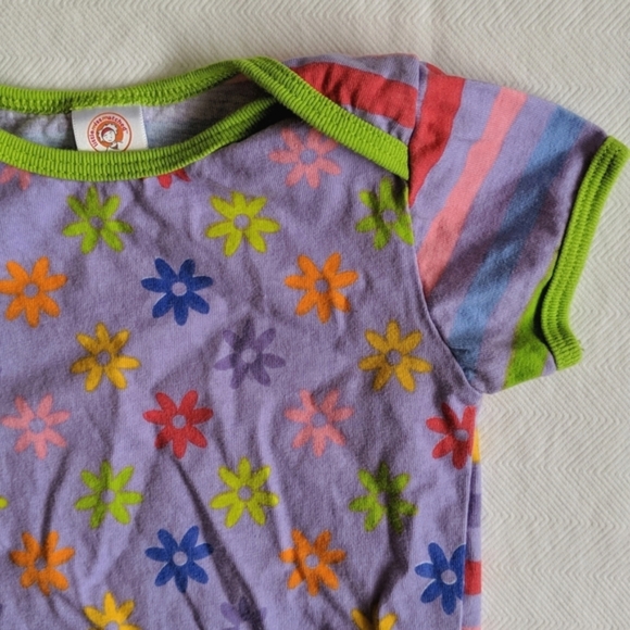 little missmatched colorful stripes & floral bodysuit diaper shirt 9 months baby - Picture 6 of 6